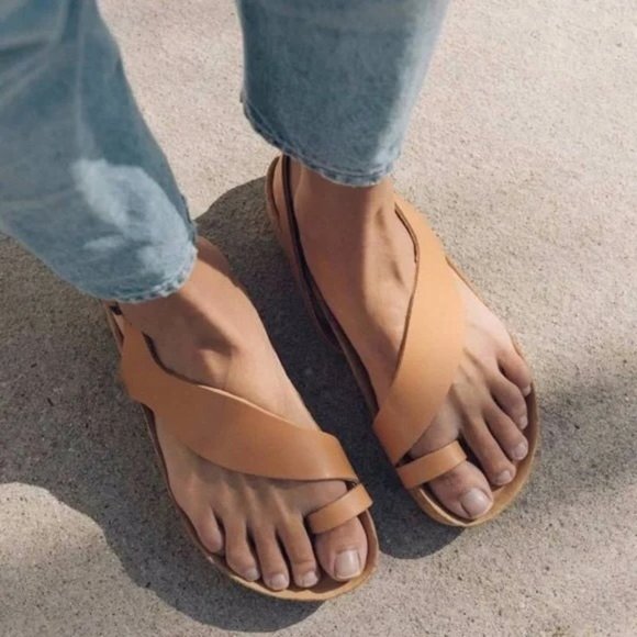 Soludos Womens Maya‎ Sandals Natural Leather Brown Size 10 - Picture 3 of 12